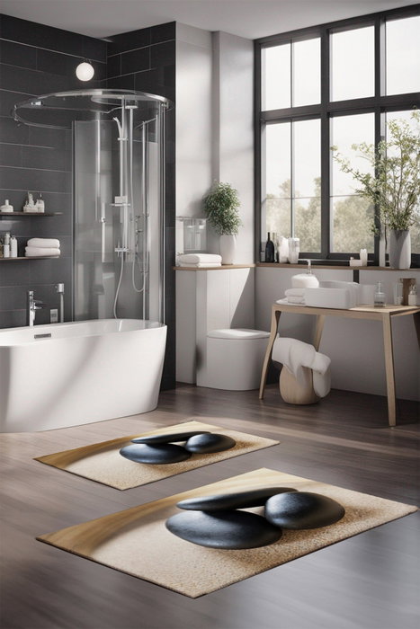 Mijölnir Juego de alfombrillas de baño CT-5174 de 2 piezas